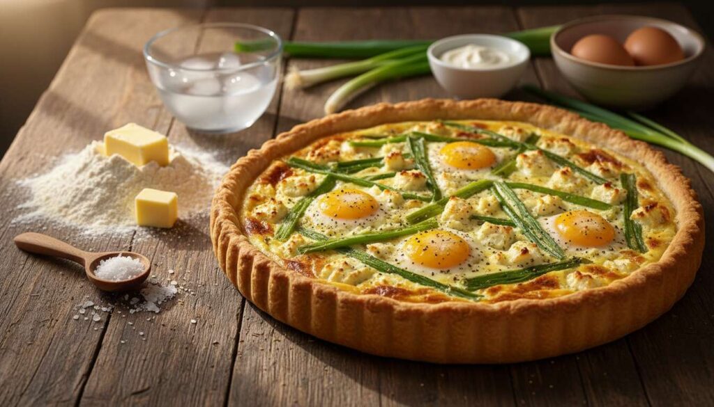 Tærte med forårsløg og fetaost: klar uden æltning og perfekt til Skærtorsdag