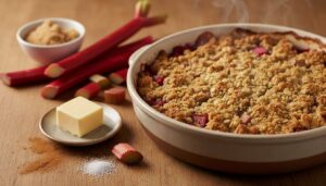 Rabarbercrumble med havregryn: den nemme dessert der er klar på 30 minutter
